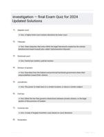 investigation — final Exam Quiz for 2024 Updated Solutions