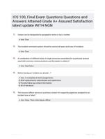 ICS 100, Final Exam Questions Questions and Answers Attained Grade A+ Assured Satisfaction latest  update WITH NGN
