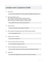 complex exam 3 questions GUIDE