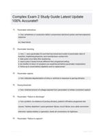 Complex Exam 2 Study Guide Latest Update 100% Accurate!!