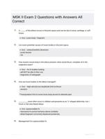 MSK II Exam 2 Questions with Answers All Correct