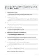 (Exam Questions and Answers Latest updated) IV TAX 4001 Review
