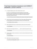 Final Exam Questions Questions And CORRECT ANSWERS |  LATEST UPDATE