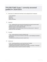 PHLEBOTOMY Exam 1 correctly answered graded A+ 2024/2025