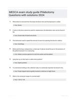 MEDCA exam study guide Phlebotomy Questions with solutions 2024