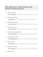 NUR 2050 Exam 2 Latest   Questions And Answers (Verified Answers)