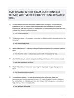 EMS Chapter 32 Test EXAM QUESTIONS (48 TERMS) WITH VERIFIED DEFINITIONS UPDATED 2024