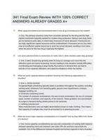 341 Final Exam Review WITH 100% CORRECT ANSWERS ALREADY GRADED A+