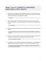 Week 1 Quiz 31 CORRECTLY ANSWERED QUESTIONS LATEST UPDATE