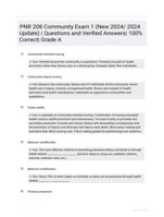 PNR 208 Community Exam 1 (New 2024/ 2024 Update) | Questions  and Verified Answers| 100% Correct| Grade A