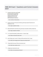 PNR 203 Exam 1 Questions and Correct Answers 2024
