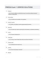 PNR204 Exam 1 VERIFIED SOLUTIONS