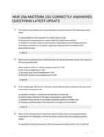 NUR 256 MIDTERM 252 CORRECTLY ANSWERED QUESTIONS LATEST UPDATE