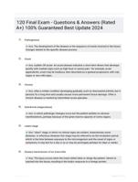 120 Final Exam - Questions & Answers (Rated A+) 100% Guaranteed Best Update 2024