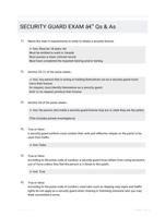 SECURITY GUARD EXAM - Qs & As
