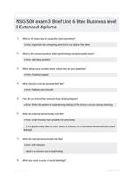 NSG 500 exam 3 Brief Unit 6 Btec Business level 3 Extended diploma
