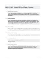 NURS 1067 Week 11 Final Exam Review.