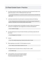 CA Real Estate Exam- Practice