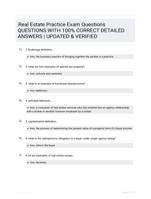 Real Estate Practice Exam Questions QUESTIONS WITH 100% CORRECT DETAILED ANSWERS | UPDATED & VERIFIED