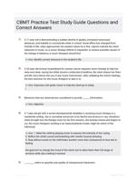 CBMT Practice Test Study Guide Questions and Correct Answers