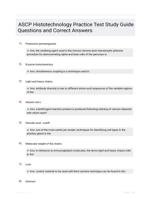 ASCP Histotechnology Practice Test Study Guide Questions and Correct Answers