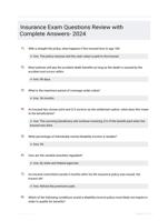 Insurance Exam Questions Review with Complete Answers- 2024