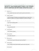 MPOETC Test EXAM QUESTIONS (155 TERMS) WITH VERIFIED DEFINITIONS UPDATED 2024