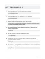 GOVT 2305- EXAM I, II, III