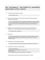 NST 160 Midterm 1 188 CORRECTLY ANSWERED QUESTIONS LATEST UPDATE