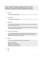 Penn Foster Pharmacology Proctor Exam Practice Questions With Verified  Answers