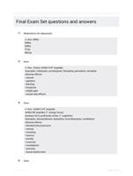 Final Exam Set questions and answers