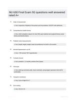NU 650 Final Exam SG questions well answered rated A+