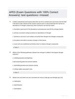 APES (Exam Questions with 100% Correct Answers): test questions i missed