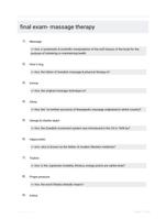 final exam- massage therapy