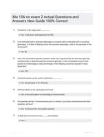 Bio 156 rio exam 2 - Questions & Solutions