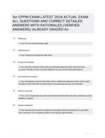 for CPPM EXAM LATEST 2024 ACTUAL EXAM ALL QUESTIONS AND CORRECT DETAILED ANSWERS WITH RATIONALES (VERIFIED ANSWERS) |ALREADY GRADED A+
