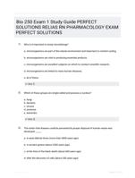Bio 250 Exam 1 Study Guide PERFECT SOLUTIONS RELIAS RN PHARMACOLOGY EXAM  PERFECT SOLUTIONS
