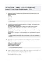 HESI RN EXIT (Exam 2024/2025 passed) Questions and Verified Answers 2024