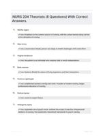 NURS 204 Theorists |8 Questions| With Correct Answers.