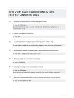 SPH-V 241 Exam 3 QUESTIONS & 100% PERFECT ANSWERS 2024