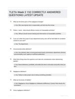 TLETA Week 2 152 CORRECTLY ANSWERED QUESTIONS LATEST UPDATE