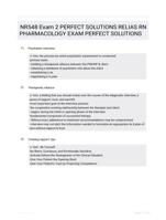 NR548 Exam 2 PERFECT SOLUTIONS RELIAS RN PHARMACOLOGY EXAM  PERFECT SOLUTIONS