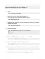 Gerontological Nursing Exam #1