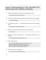 Exam 3- Pharmacology UT Tyler 248 PRACTICE QUESTIONS AND VERIFIED ANSWERS.