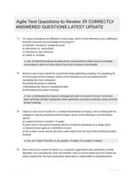 Agile Test Questions to Review 39 CORRECTLY ANSWERED QUESTIONS LATEST UPDATE