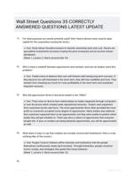Wall Street Questions 35 CORRECTLY ANSWERED QUESTIONS LATEST UPDATE