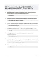 CPI Prevention First Quiz 12 CORRECTLY ANSWERED QUESTIONS LATEST UPDATE