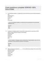 Exam questions complete VERIFIED 100% SOLUTIONS