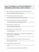 Chem 101 Midterm Ivy Tech 63 CORRECTLY ANSWERED QUESTIONS LATEST UPDATE