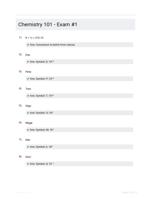 Chemistry 101 - Exam #1